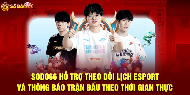 SODO66 hỗ trợ theo dõi lịch Esport và thông báo trận đấu theo thời gian thực